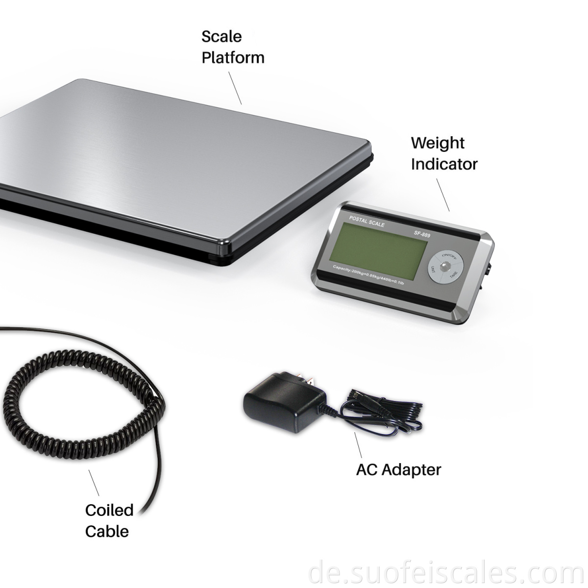 SF-889 200 kg tragbare Waage-Waage-Skala Digitalplattform-Postskala mit Batterie